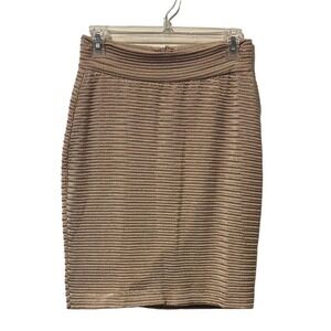 Gaia Tan Textured Woven Pencil Skirt High Waist Womens Medium‎